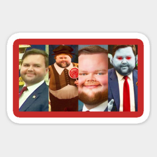 Weird JD Vance Face Meme Sticker