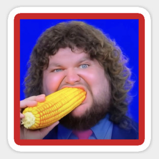 Weird JD Vance Face Eating Corn Meme Sticker