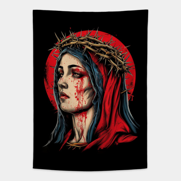 Seven Sorrows of Mary Tapestry by animegirlnft