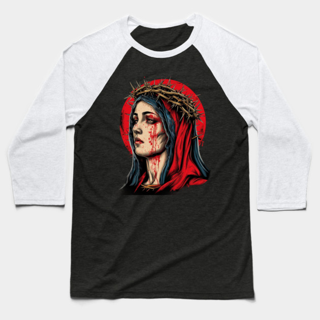 Seven Sorrows of Mary Baseball T-Shirt by animegirlnft