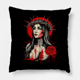 Virgin Mary Our Lady of Sorrows Pillow