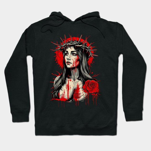 Virgin Mary Our Lady of Sorrows Hoodie by animegirlnft