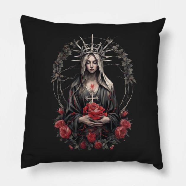 Dark Virgin Mary Pillow by animegirlnft