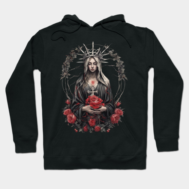 Dark Virgin Mary Hoodie by animegirlnft