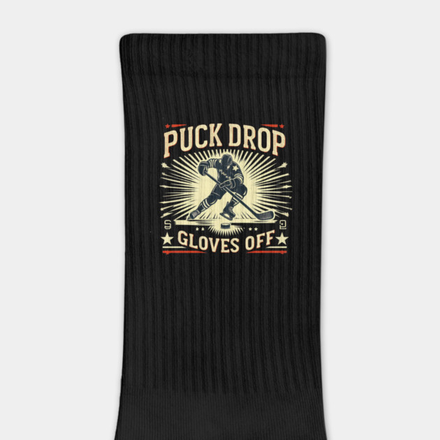 Puck Drop, Gloves Off – Vintage Ice Hockey Silhouette Design by Ben's Store 1