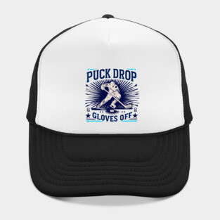 Puck Drop, Gloves Off – Vintage Ice Hockey Silhouette Design Hat