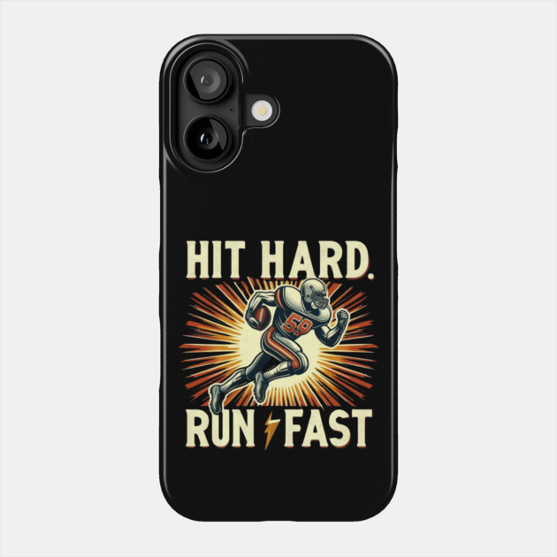 Hit Hard, Run Fast – Vintage American Football Design Phone Case by Ben's Store 1