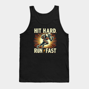 Hit Hard, Run Fast – Vintage American Football Design Tank Top