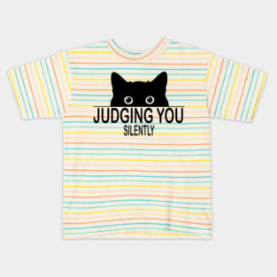 Silent Cat Judgment Kids T-Shirt