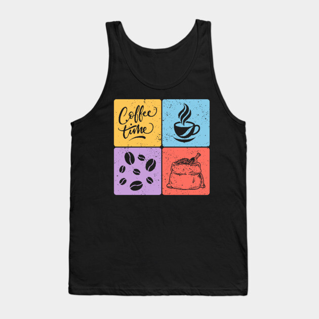 Coffee Time Vintage Aesthetic Design Tank Top by TuncGK