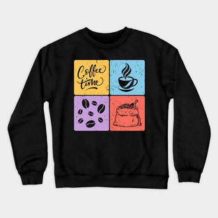Coffee Time Vintage Aesthetic Design Crewneck Sweatshirt