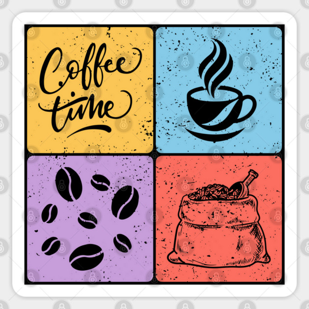 Coffee Time Vintage Aesthetic Design Sticker by TuncGK