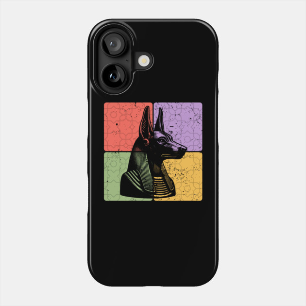 Anubis Egyptian God Retro Silhouette Art Phone Case by TuncGK
