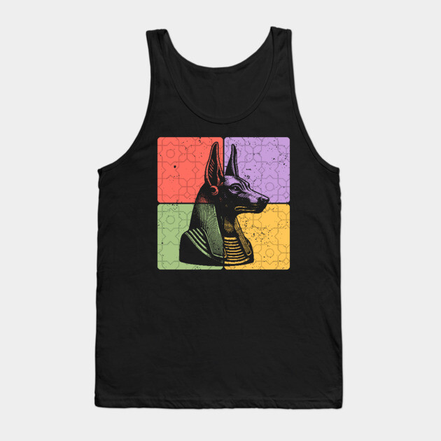 Anubis Egyptian God Retro Silhouette Art Tank Top by TuncGK