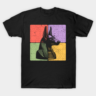 Anubis Egyptian God Retro Silhouette Art T-Shirt