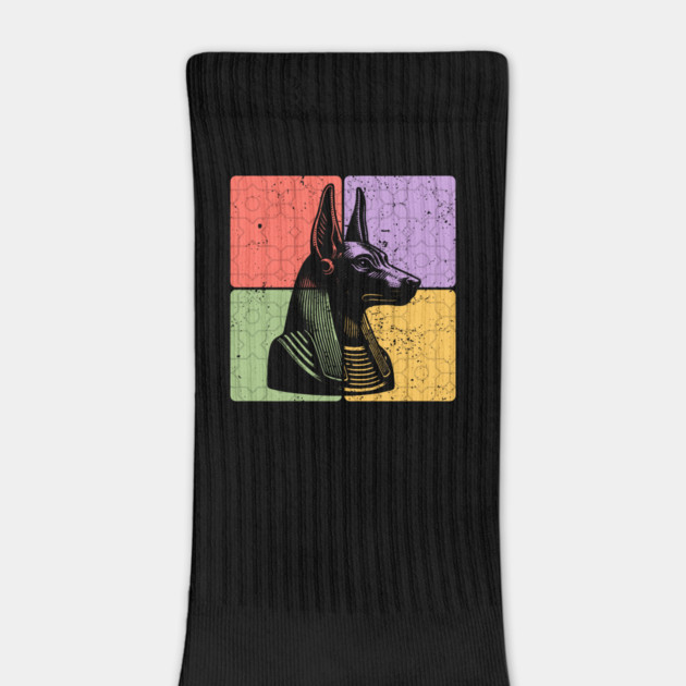 Anubis Egyptian God Retro Silhouette Art by TuncGK