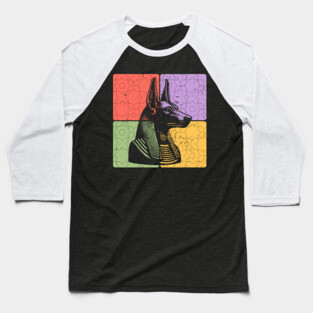 Anubis Egyptian God Retro Silhouette Art Baseball T-Shirt