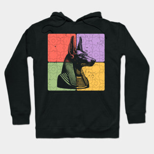 Anubis Egyptian God Retro Silhouette Art Hoodie