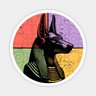 Anubis Egyptian God Retro Silhouette Art Magnet
