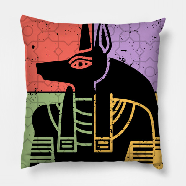 Anubis Ancient Egypt Pharaoh Art Pillow by TuncGK