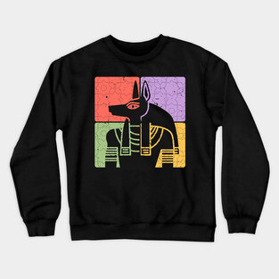 Anubis Ancient Egypt Pharaoh Art Crewneck Sweatshirt