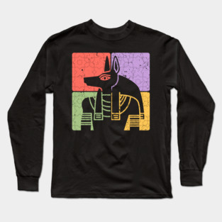 Anubis Ancient Egypt Pharaoh Art Long Sleeve T-Shirt