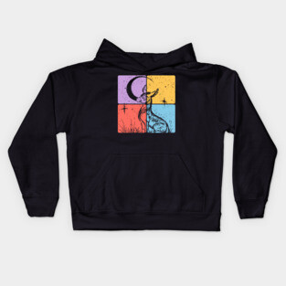 Moon and Donkey Spiritual Night Art Kids Hoodie