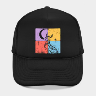 Moon and Donkey Spiritual Night Art Hat