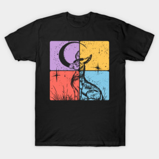 Moon and Donkey Spiritual Night Art T-Shirt