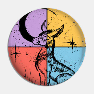 Moon and Donkey Spiritual Night Art Pin