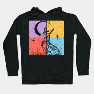 Moon and Donkey Spiritual Night Art Hoodie