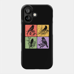 Birds on Branch Vintage Nature Art Phone Case