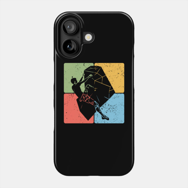 Rock Climber on Boulder Adventure Art Phone Case by TuncGK