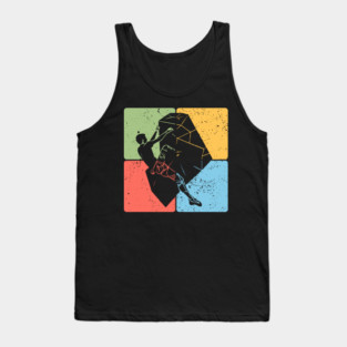 Rock Climber on Boulder Adventure Art Tank Top