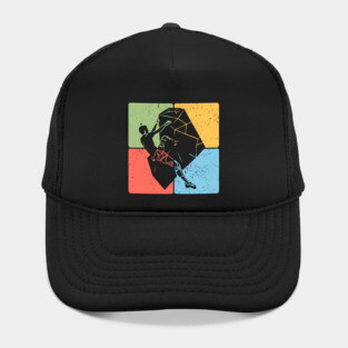 Rock Climber on Boulder Adventure Art Hat