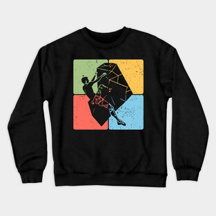 Rock Climber on Boulder Adventure Art Crewneck Sweatshirt