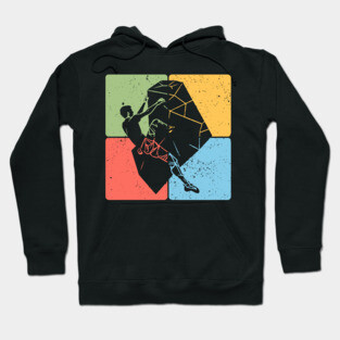 Rock Climber on Boulder Adventure Art Hoodie