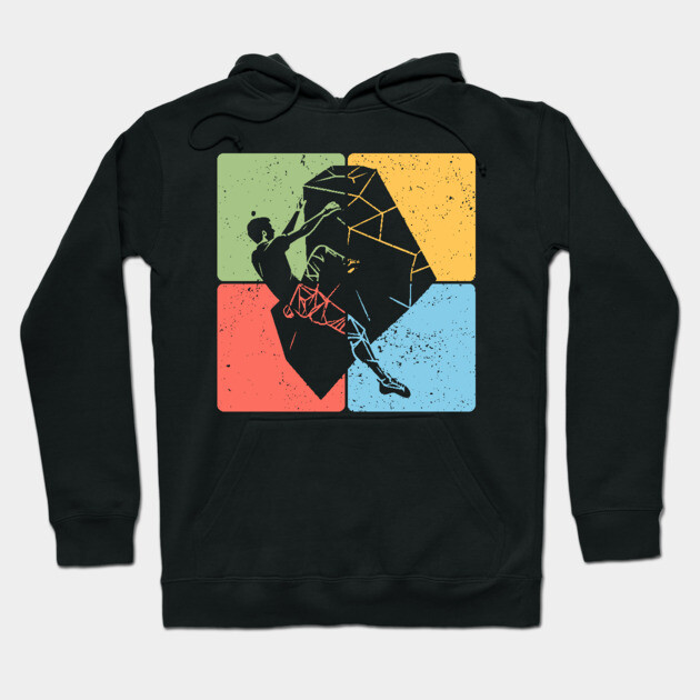 Rock Climber on Boulder Adventure Art Hoodie by TuncGK