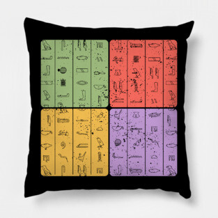 Ancient Hieroglyphs Egyptian Symbols Art Pillow