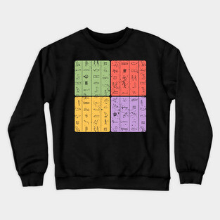 Ancient Hieroglyphs Egyptian Symbols Art Crewneck Sweatshirt