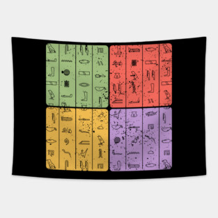 Ancient Hieroglyphs Egyptian Symbols Art Tapestry