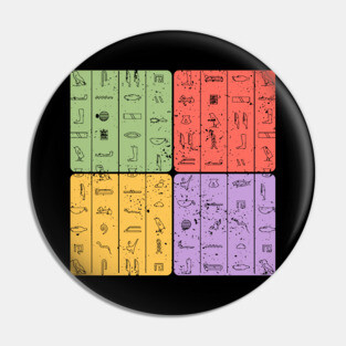 Ancient Hieroglyphs Egyptian Symbols Art Pin