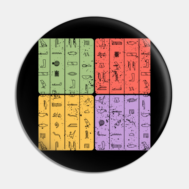 Ancient Hieroglyphs Egyptian Symbols Art Pin by TuncGK