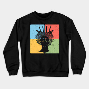 Afrocentric Woman Retro Cultural Aesthetic Crewneck Sweatshirt