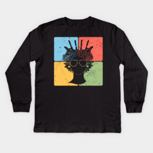 Afrocentric Woman Retro Cultural Aesthetic Kids Long Sleeve T-Shirt