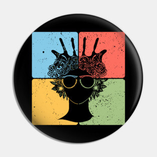 Afrocentric Woman Retro Cultural Aesthetic Pin
