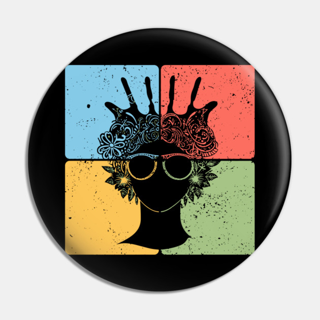 Afrocentric Woman Retro Cultural Aesthetic Pin by TuncGK