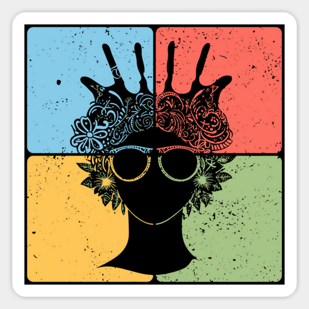 Afrocentric Woman Retro Cultural Aesthetic Magnet by TuncGK