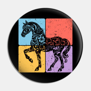 Vintage Horse Silhouette Equestrian Art Pin