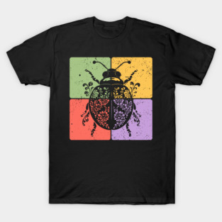 Vintage Ladybug Botanical Nature Art T-Shirt
